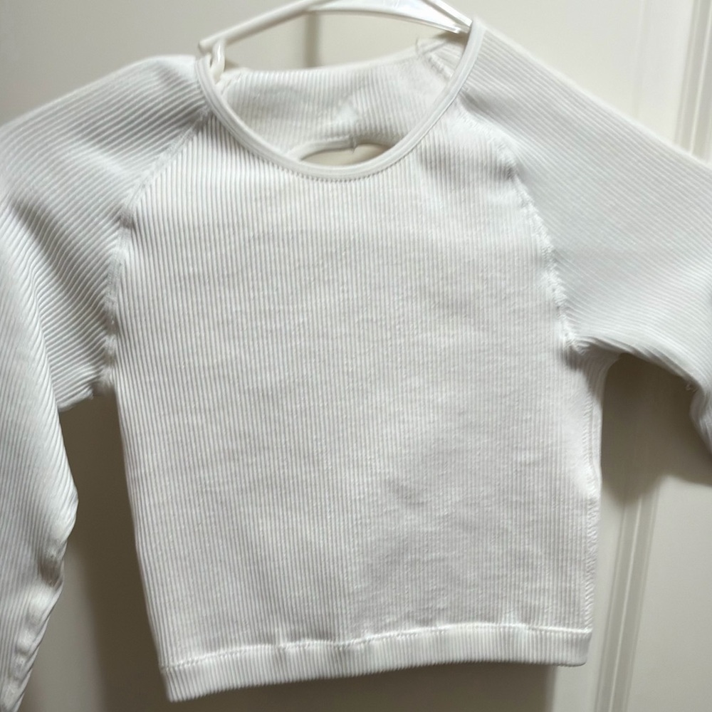 White Ribbed Crop Top